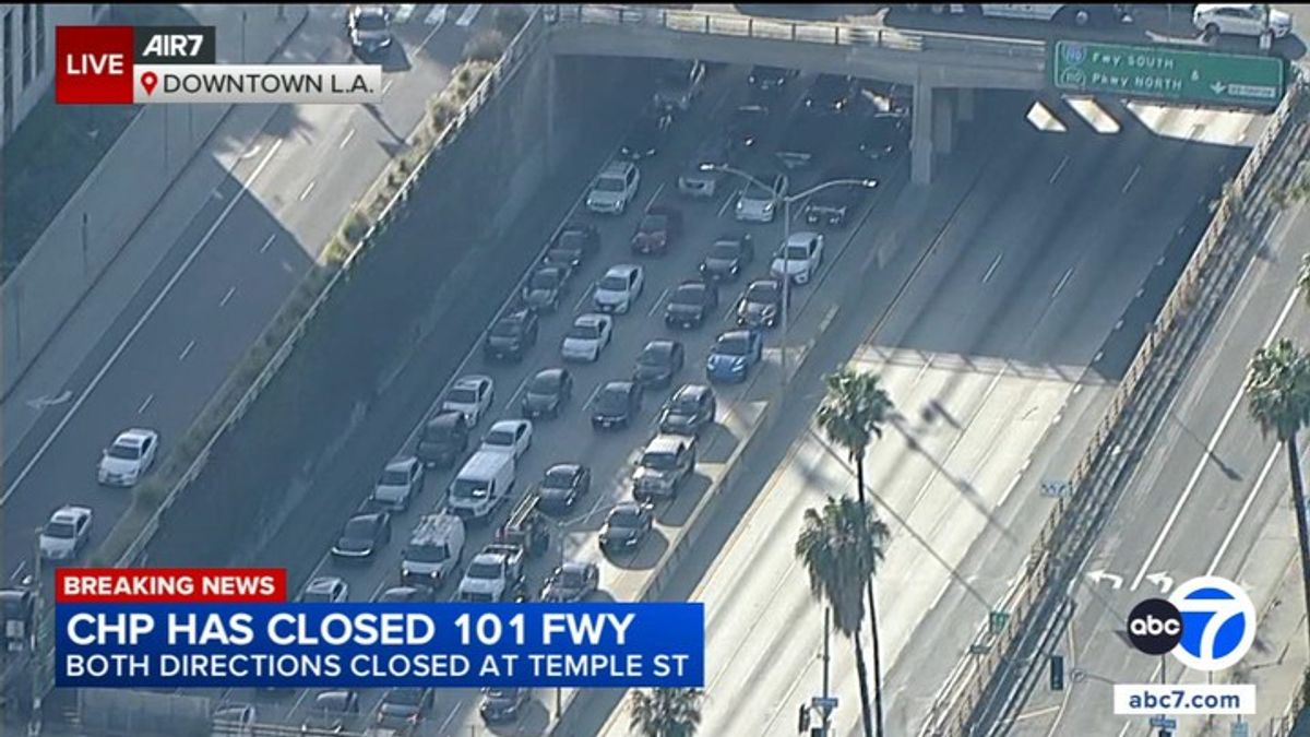 101 Freeway in downtown Los Angeles reopens after hours-long closure ...