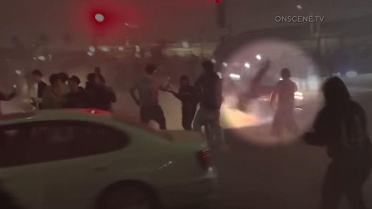 Onlooker struck by car doing donuts at illegal street takeover in Compton, video shows | Haystack News