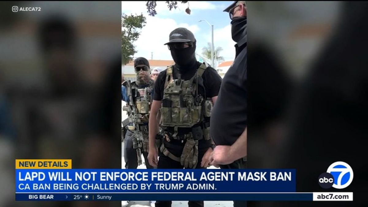 LAPD will not enforce California's federal agent mask ban | Haystack News