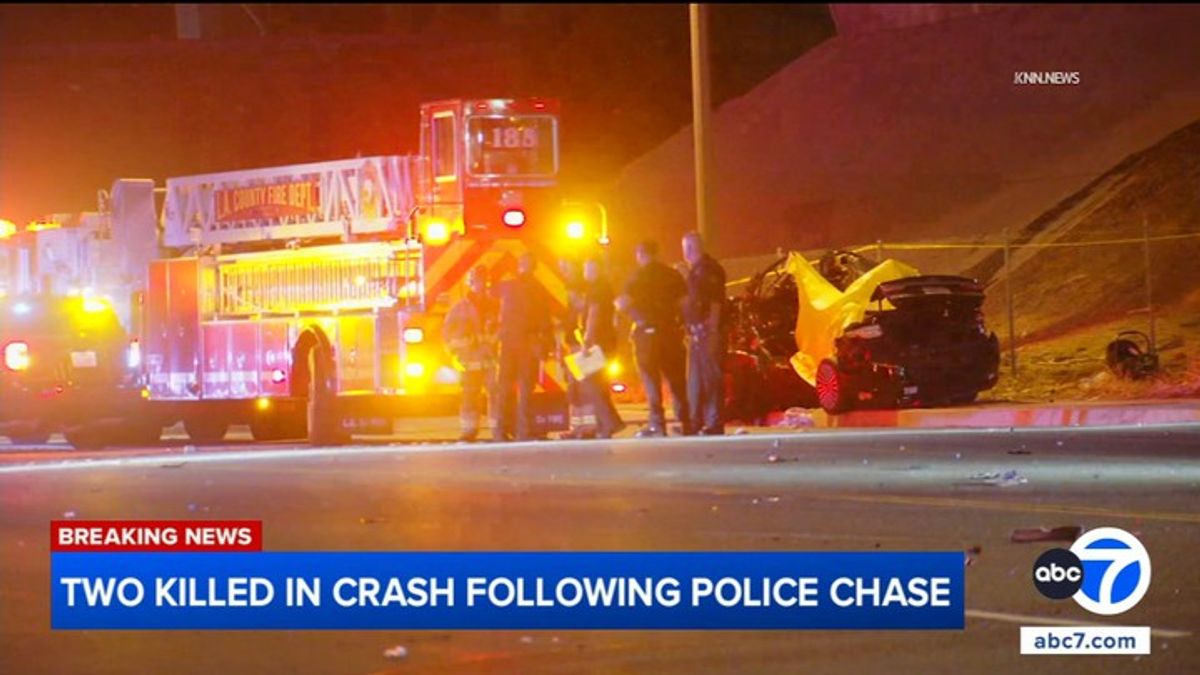 2 killed in violent crash following police chase in Pomona; domestic ...