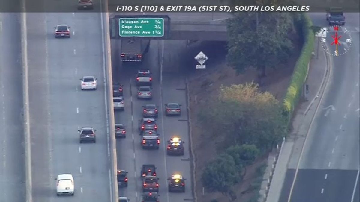 LA chase ends after crash, erratic driving on busy freeway lanes ...