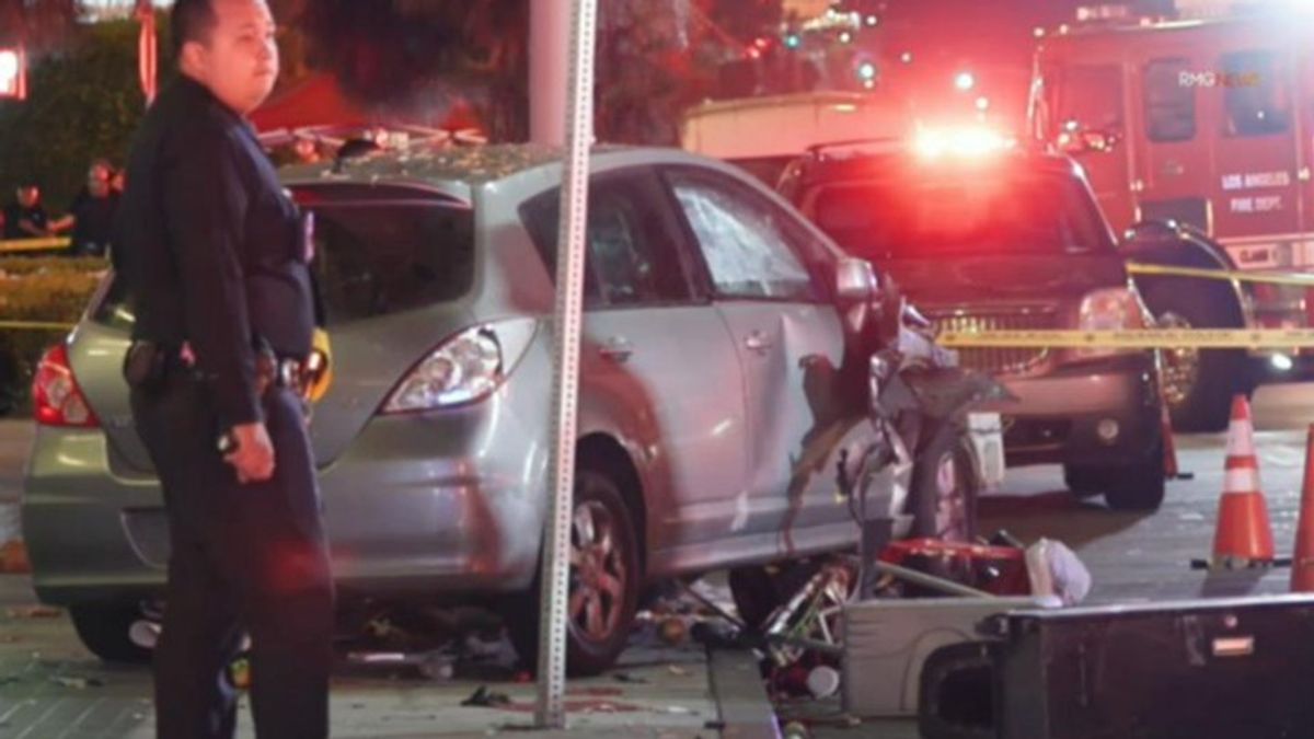 At least 30 injured after car plows into crowd outside music venue in ...