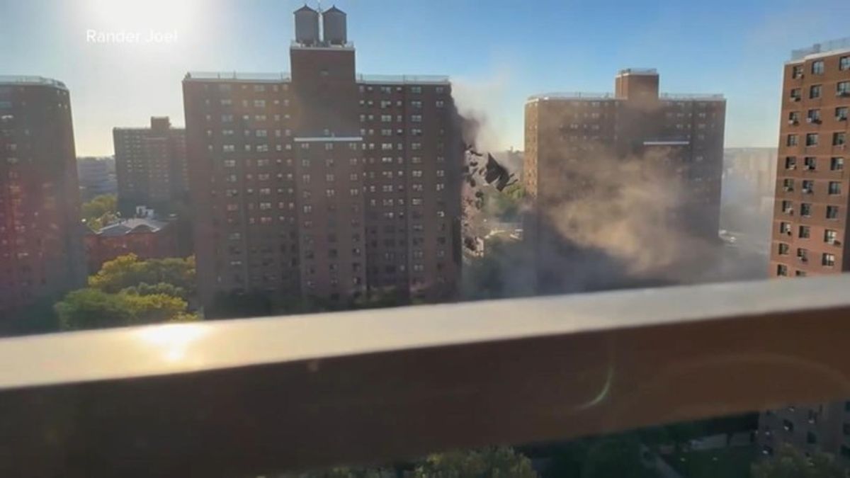 No injuries after blast collapses part of New York City high-rise ...