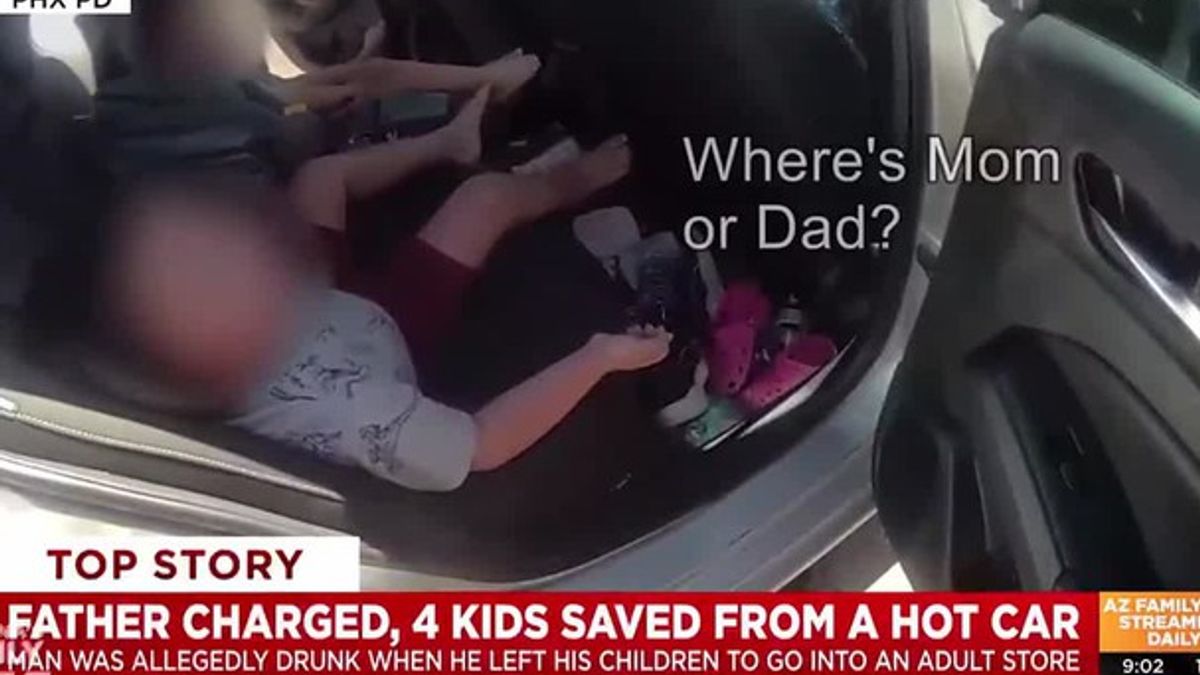 Father charged for allegedly leaving 4 kids in hot car while inside ...