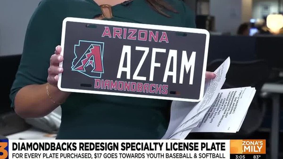 Arizona Diamondbacks unveil redesigned specialty license plate ...