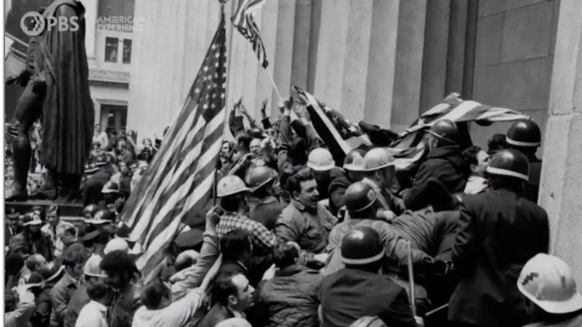In 1970, a riot broke out between construction workers and anti-war ...