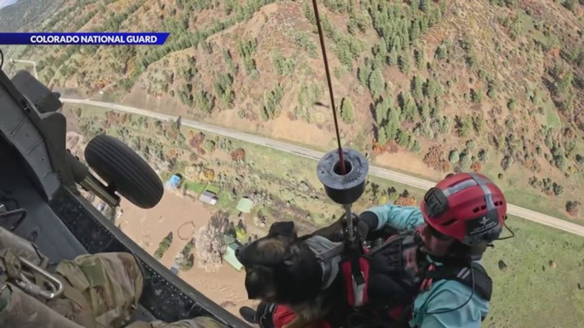 Helicopter rescue saves 2 people, 5 pets trapped in RV by floodwaters ...