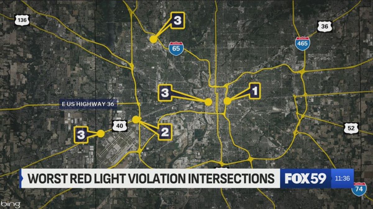 FOX59 Midday: Worst red light violation intersections | Haystack News