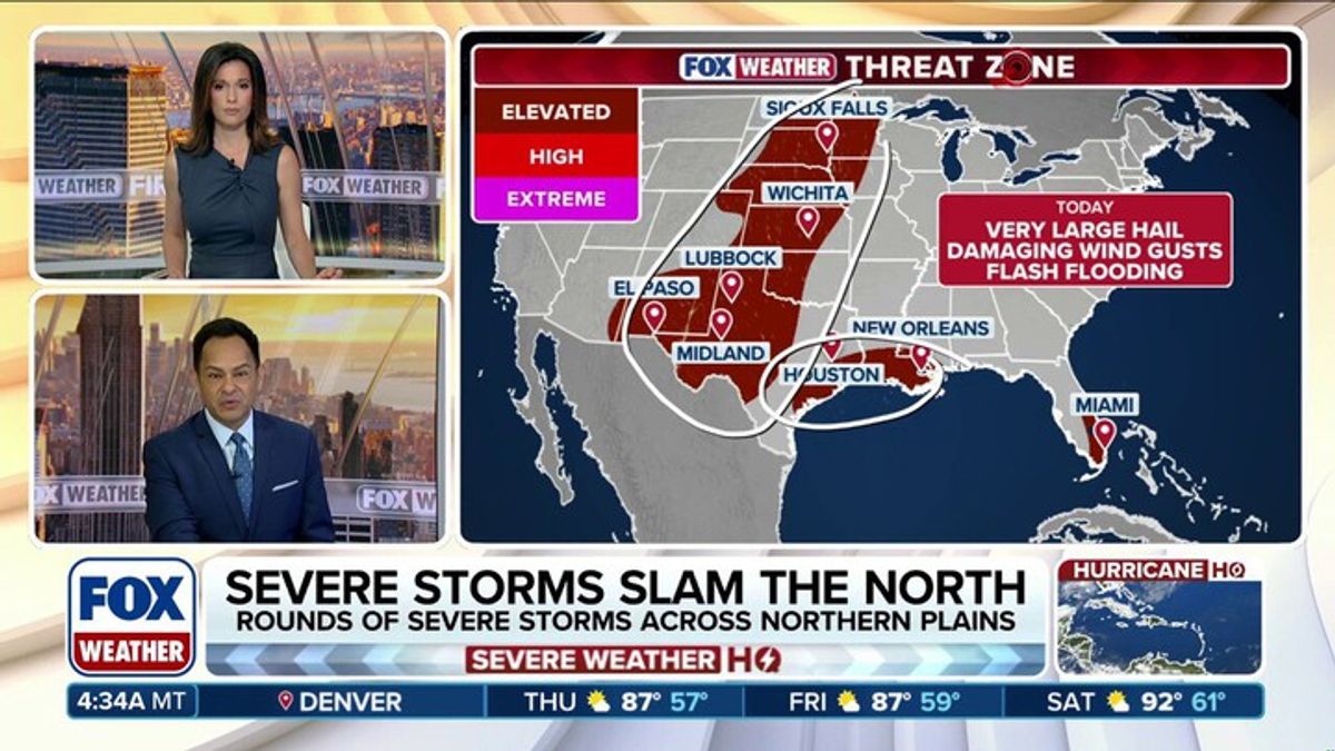 Severe storm threat expands across Plains, baseball-sized hail possible ...