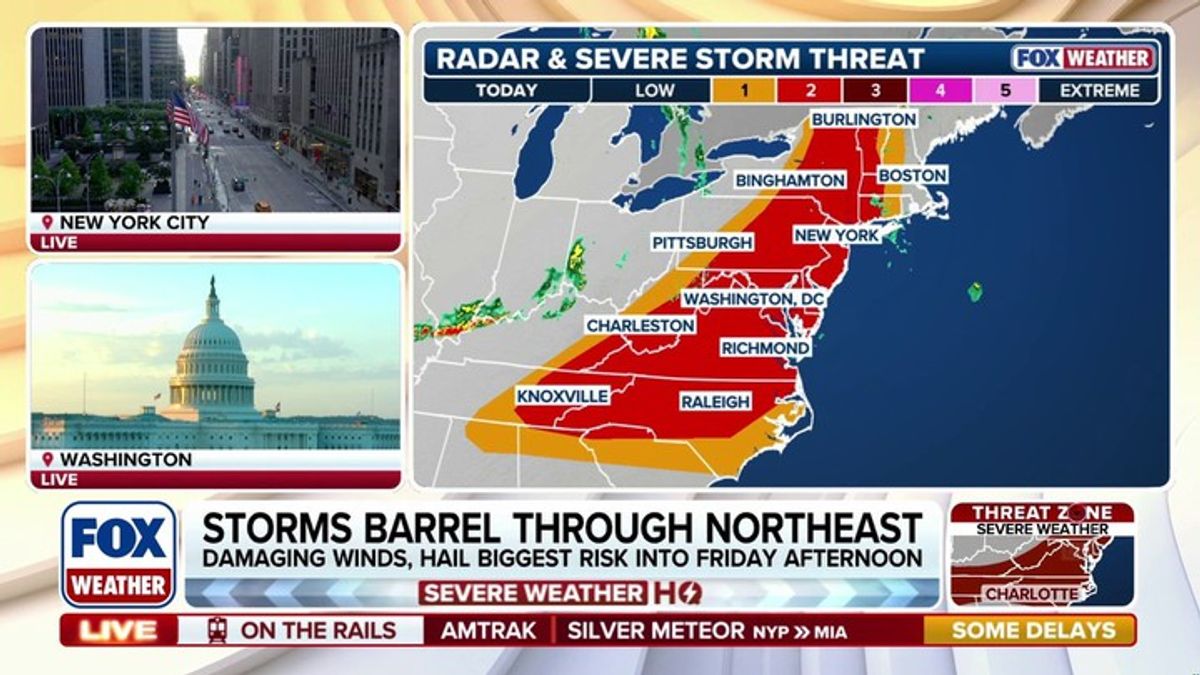 Strong thunderstorms target 70M across Northeast and Mid-Atlantic with ...