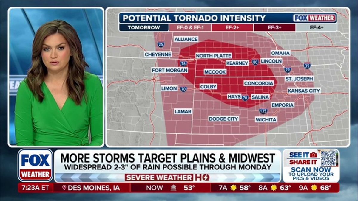 Another round of severe storms, flash flooding targets Central Plains ...