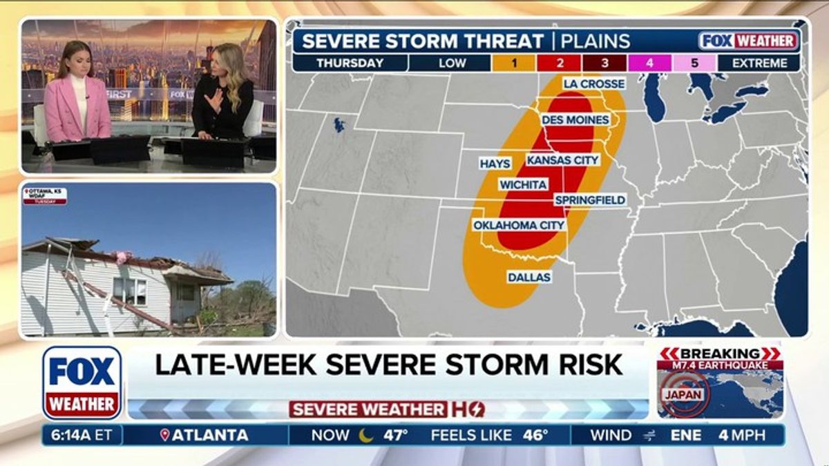 Severe weather threat expected to reignite late-week across Central US ...