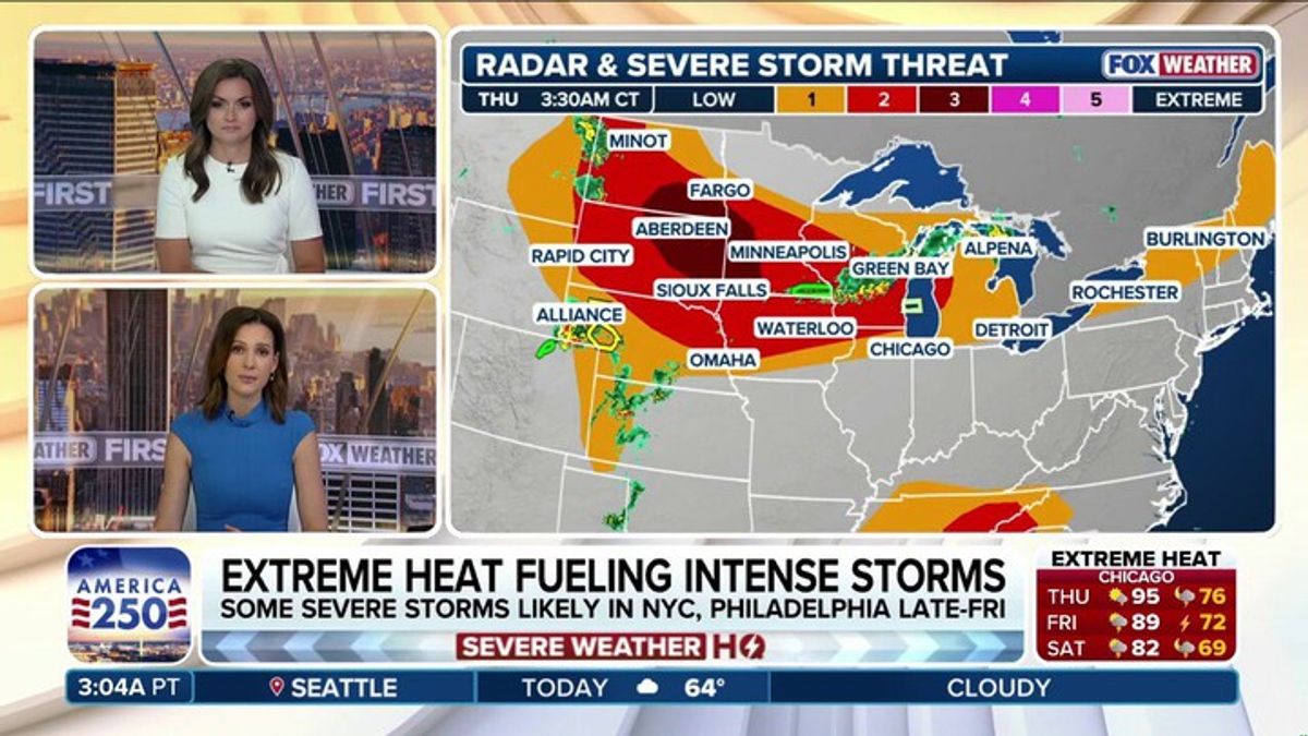 Extreme heat fuels ridge-riding severe storms across a 1,500-mile ...