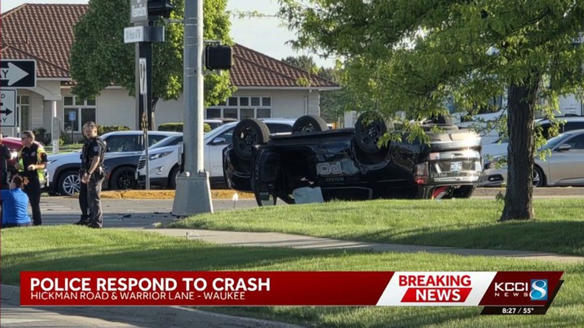 Waukee intersection closed due to crash involving overturned police ...