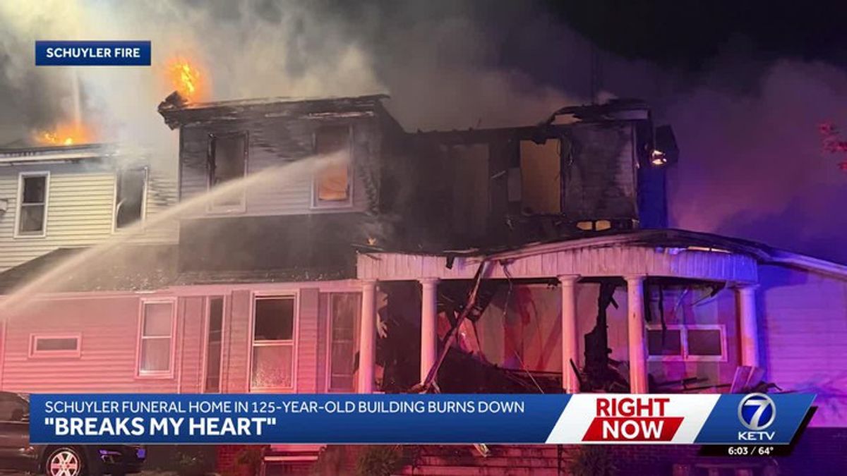 'Breaks my heart': Schuyler funeral home in 125-year-old building burns ...