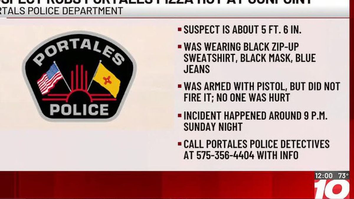 Portales police searching for suspect in armed Pizza Hut robbery ...
