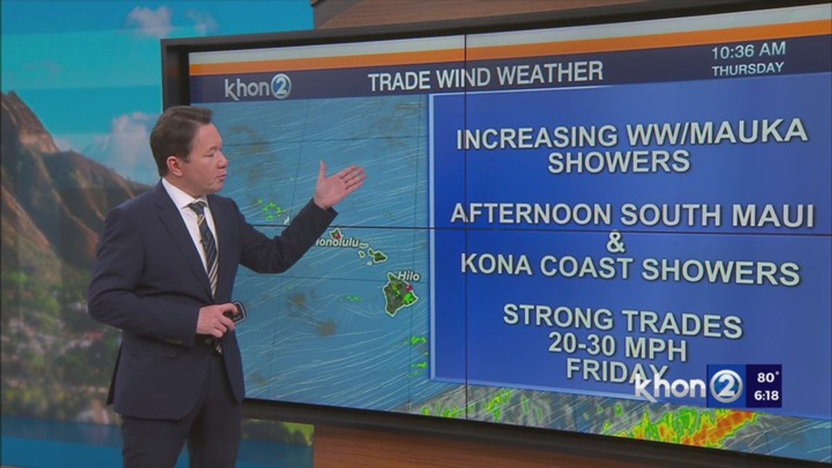 Hawaii Weather: Stronger trade winds and windward showers before the ...