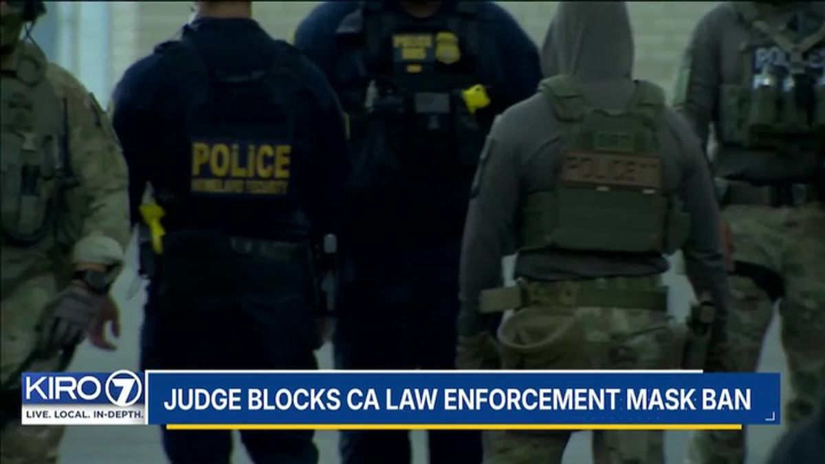 Judge blocks CA law enforcement mask ban | Haystack News