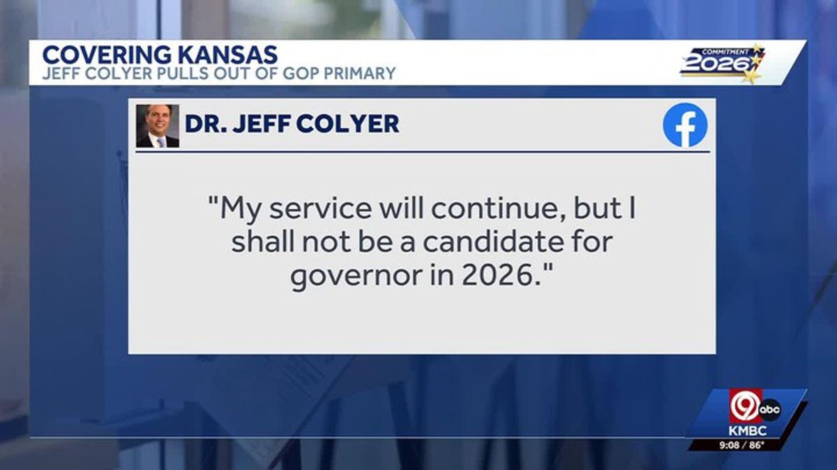 Jeff Colyer ends 2026 Kansas governor campaign as primary field takes ...