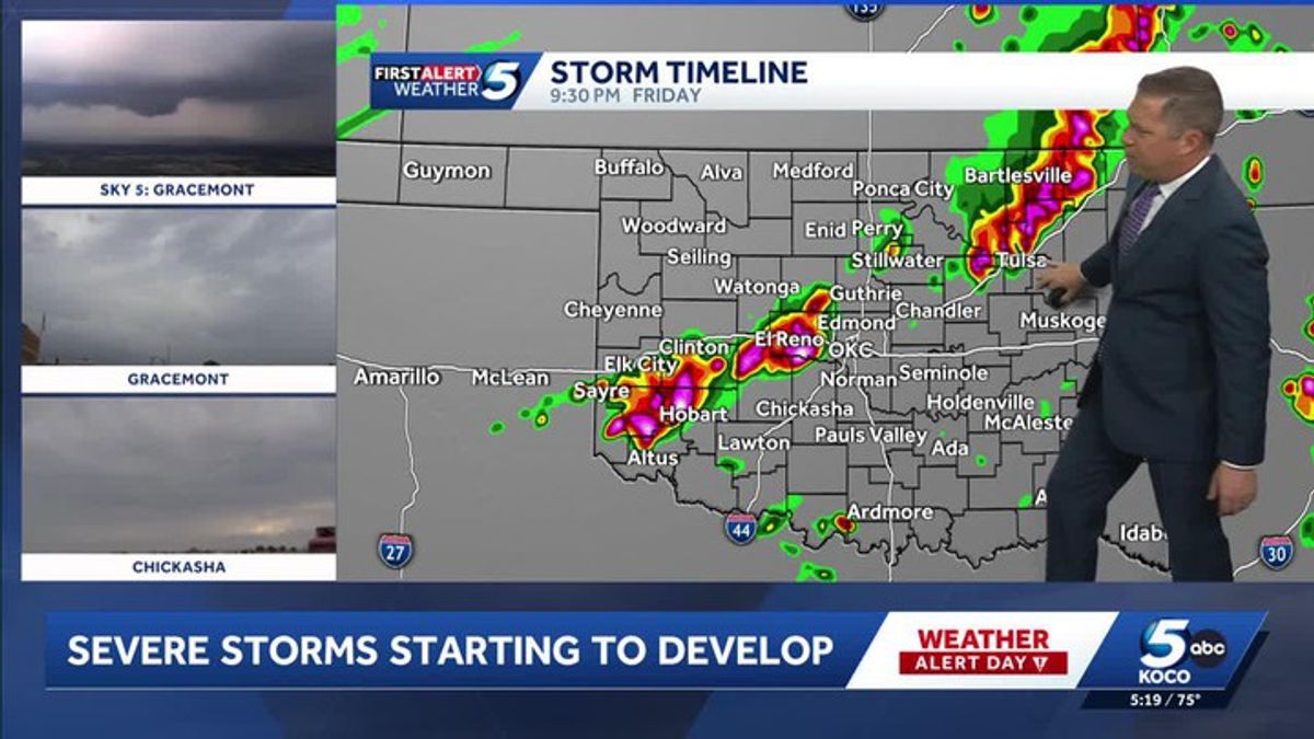 Severe storms moving through parts of Oklahoma Friday April 3 2026 ...
