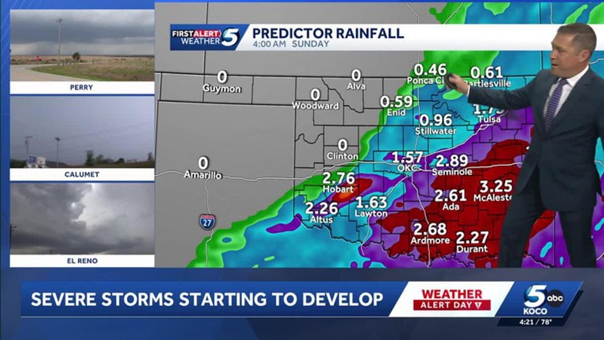 Tracking severe thunderstorms across Oklahoma Friday April 3 2026 ...