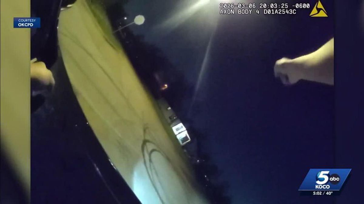 'Drive! Drive! Drive!': Video shows OKC officer riding on hood of ...