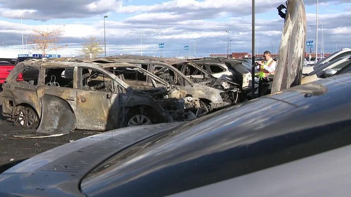 Dozen vehicles burned at Salt Lake Airport economy lot during early ...