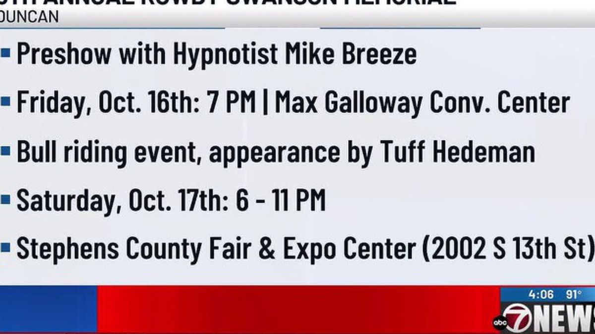 6th annual Rowdy Swanson Memorial Bull Riding event returns to Duncan ...