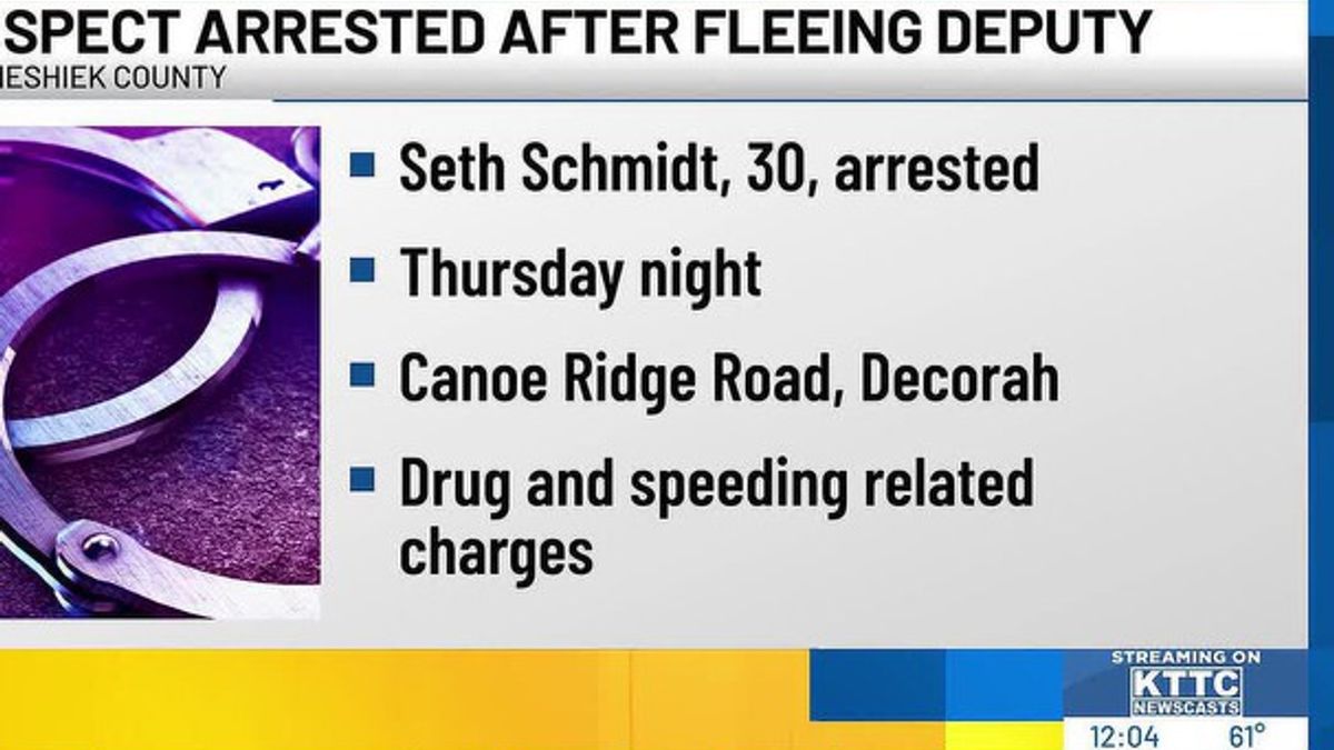 Decorah man arrested after fleeing police | Haystack News