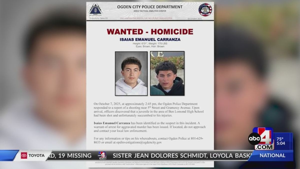 Suspect in fatal Ogden shooting of 16-year-old identified, arrest ...