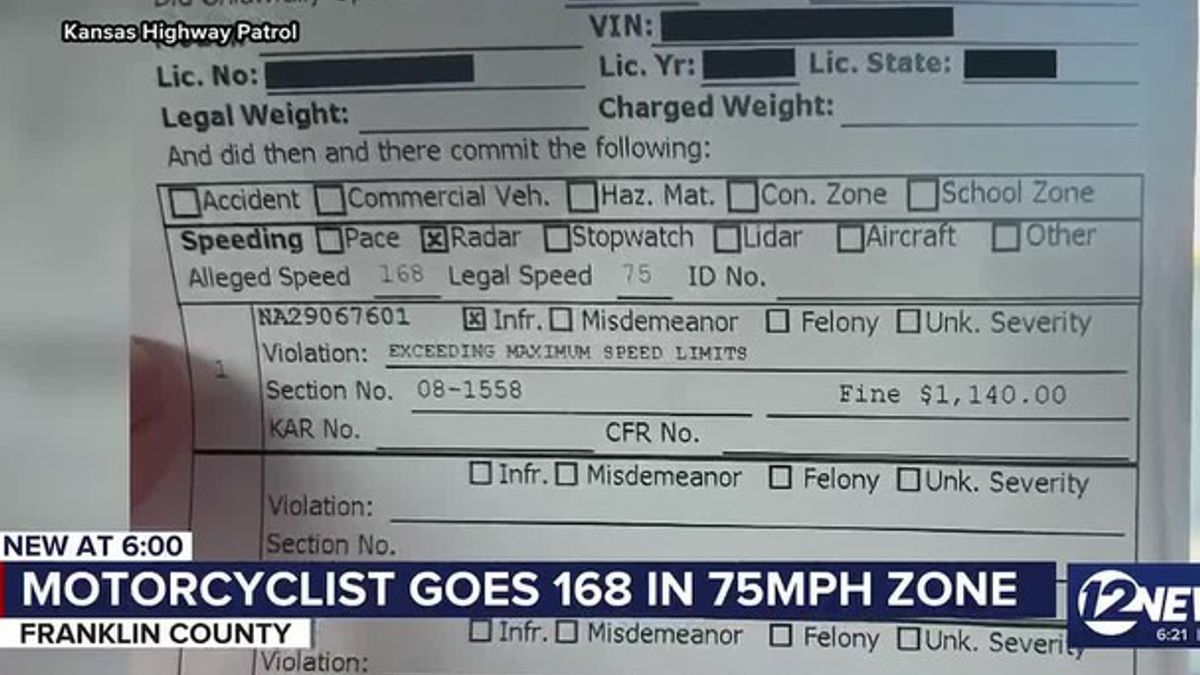 Motorcyclist goes 168 mph in 75 mph zone | Haystack News