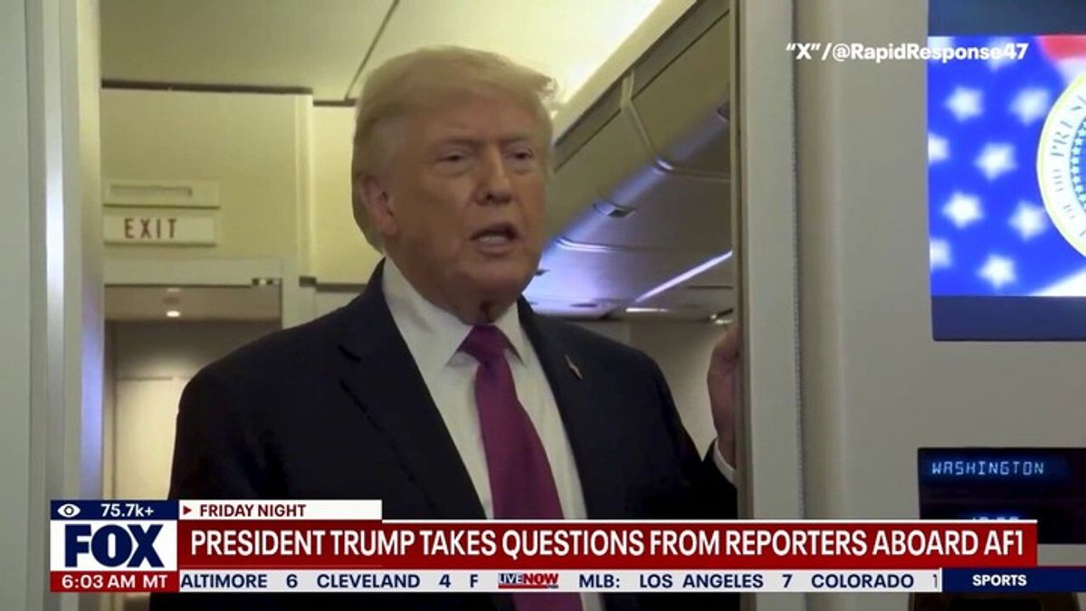 President Trump takes questions from reporters on AF1 | Haystack News