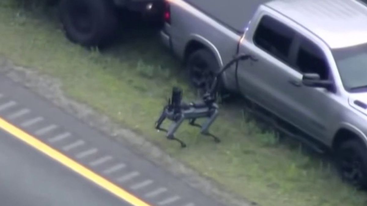 Massachusetts state police use robotic dog and drone in highway ...