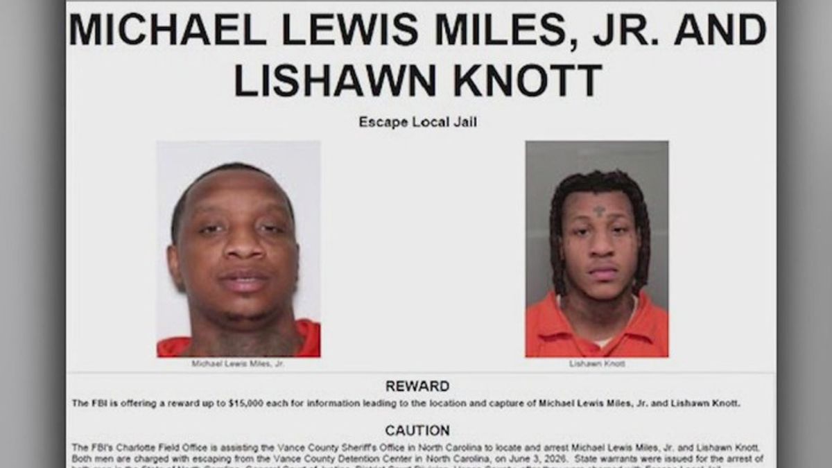 2 inmates escape North Carolina jail, considered armed and dangerous ...