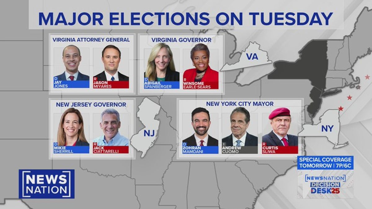 Election Day 2025: Big races to watch in NY, NJ, Virginia and more ...
