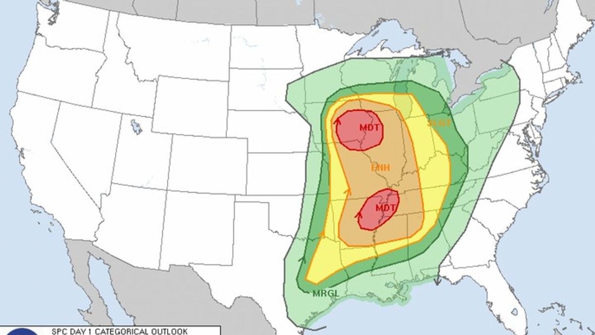 Severe weather warning: Storms, tornadoes to move across US Friday ...