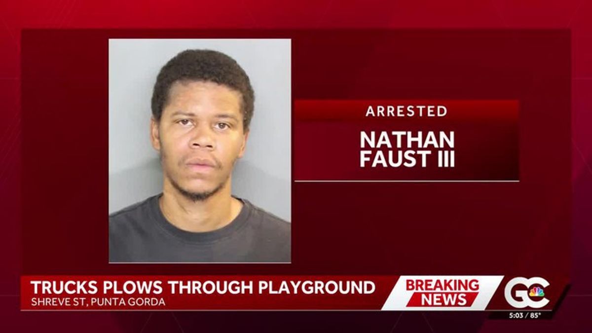 Man arrested after truck with 2-year-old inside crashes into playground ...