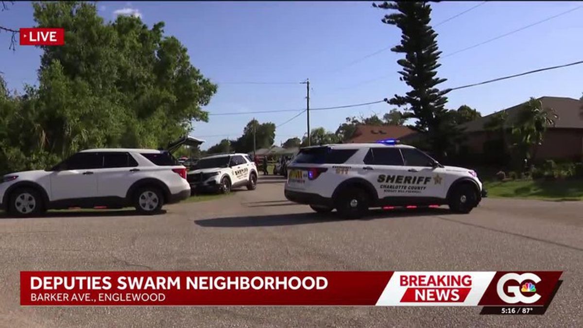 Large law enforcement presence on Barker Avenue in Charlotte County ...
