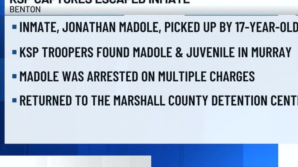 Kentucky State Police charge escaped inmate, 17-year-old accused of ...