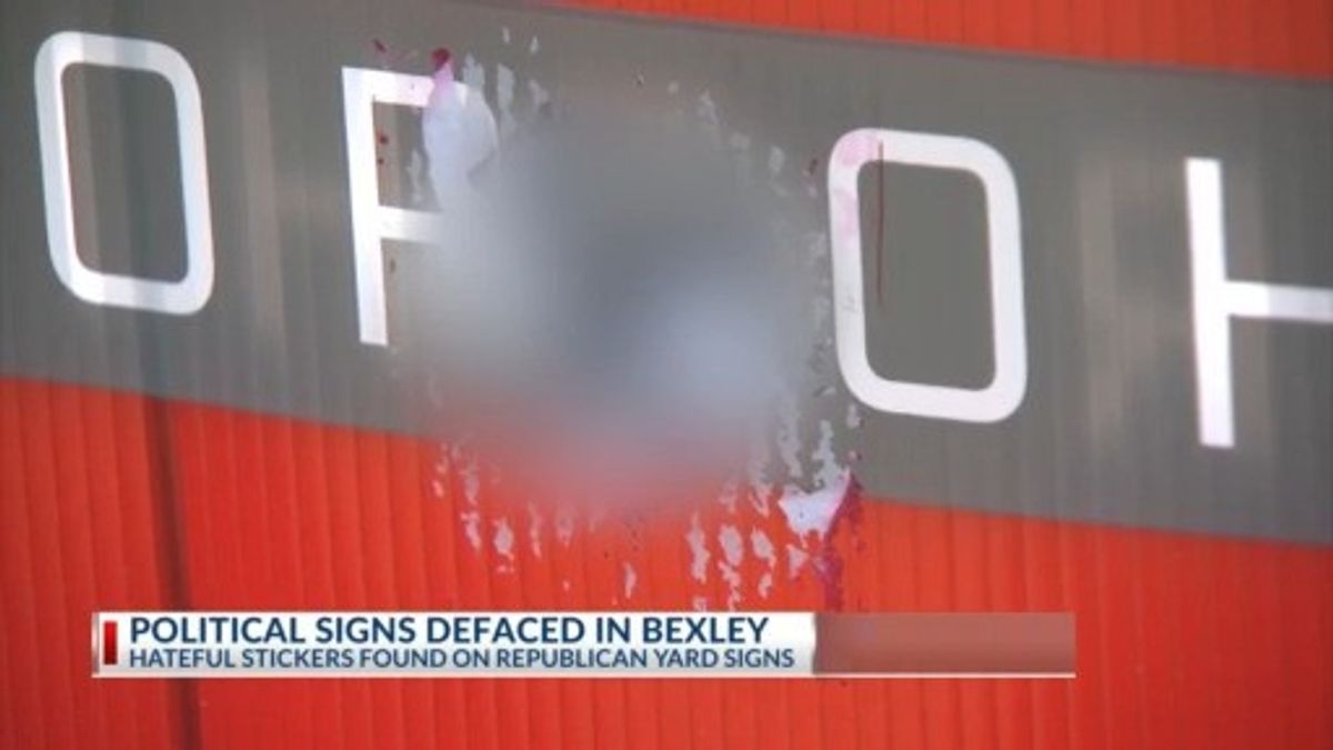 Hateful stickers found on political signs in Bexley | Haystack News