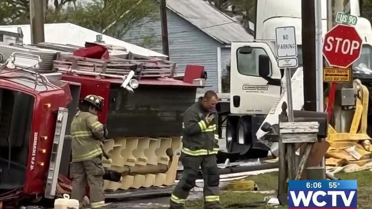 Two firefighters injured after crash between semi, firetruck in Madison ...