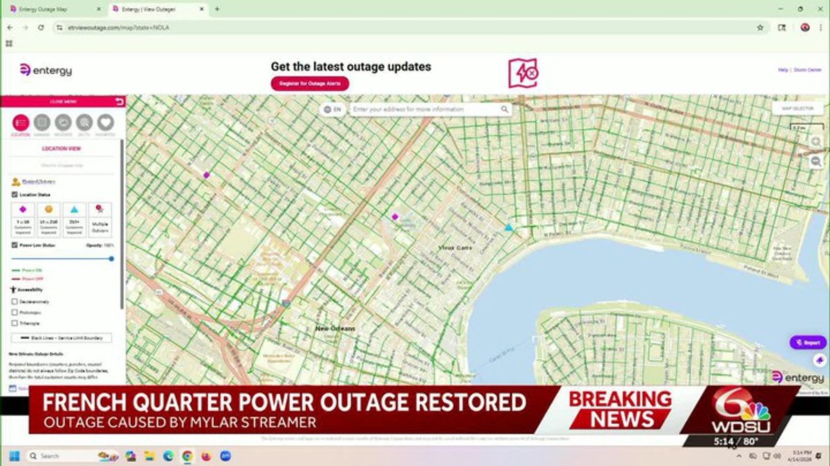 Power restored for more than 2,000 customers in the French Quarter ...