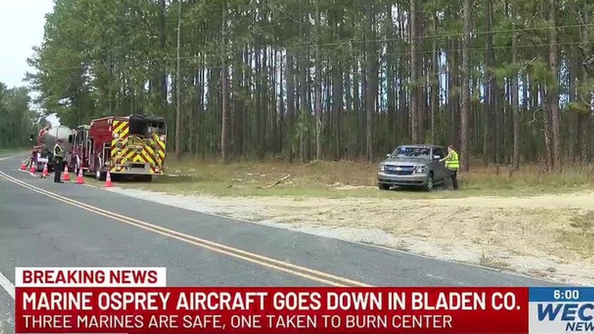 Marine Corps Osprey catches fire, makes emergency landing in Bladen ...