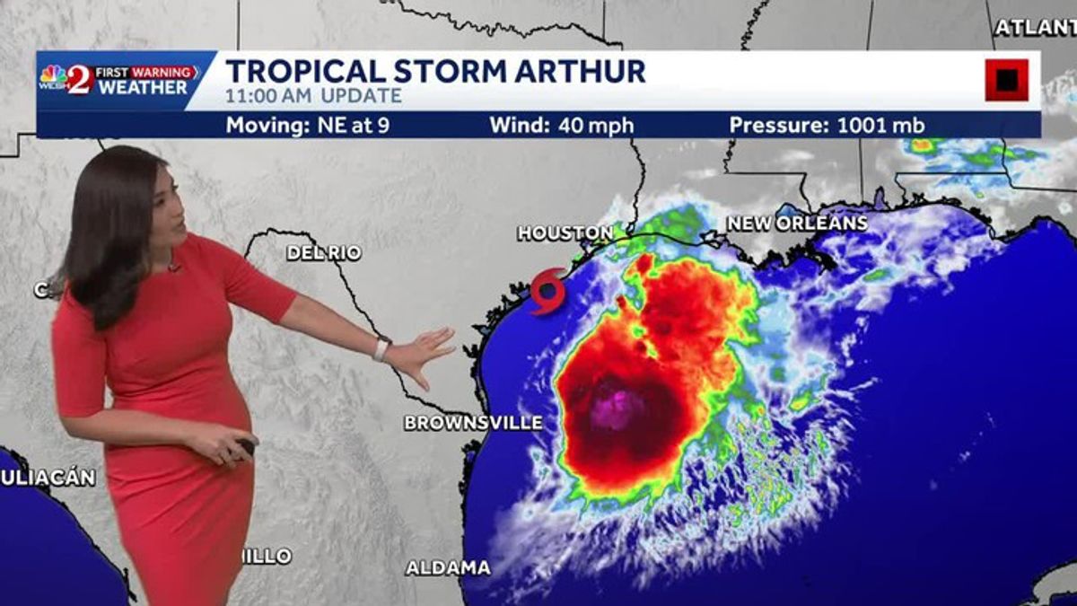 Tropical Storm Arthur forms near Middle Texas Coast; life-threatening ...
