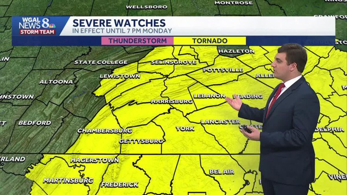 ALERT - Tornado Watch Until 7 PM Monday In South Central Pennsylvania ...