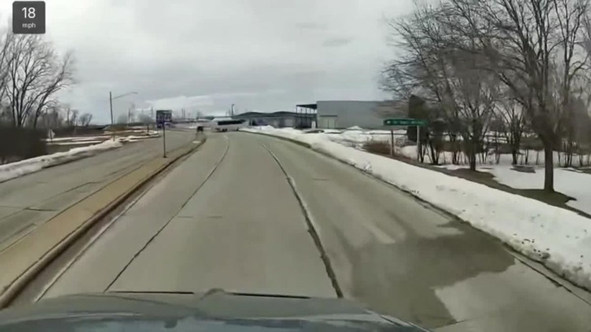 New dashcam video shows a charter bus crashing into a Green Bay ...