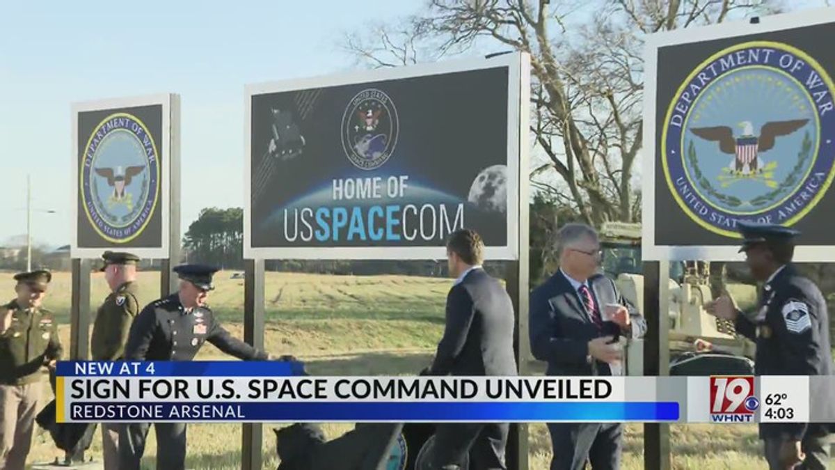 Officials Unveil Sign At Location Of U.S. Space Command’s Future ...