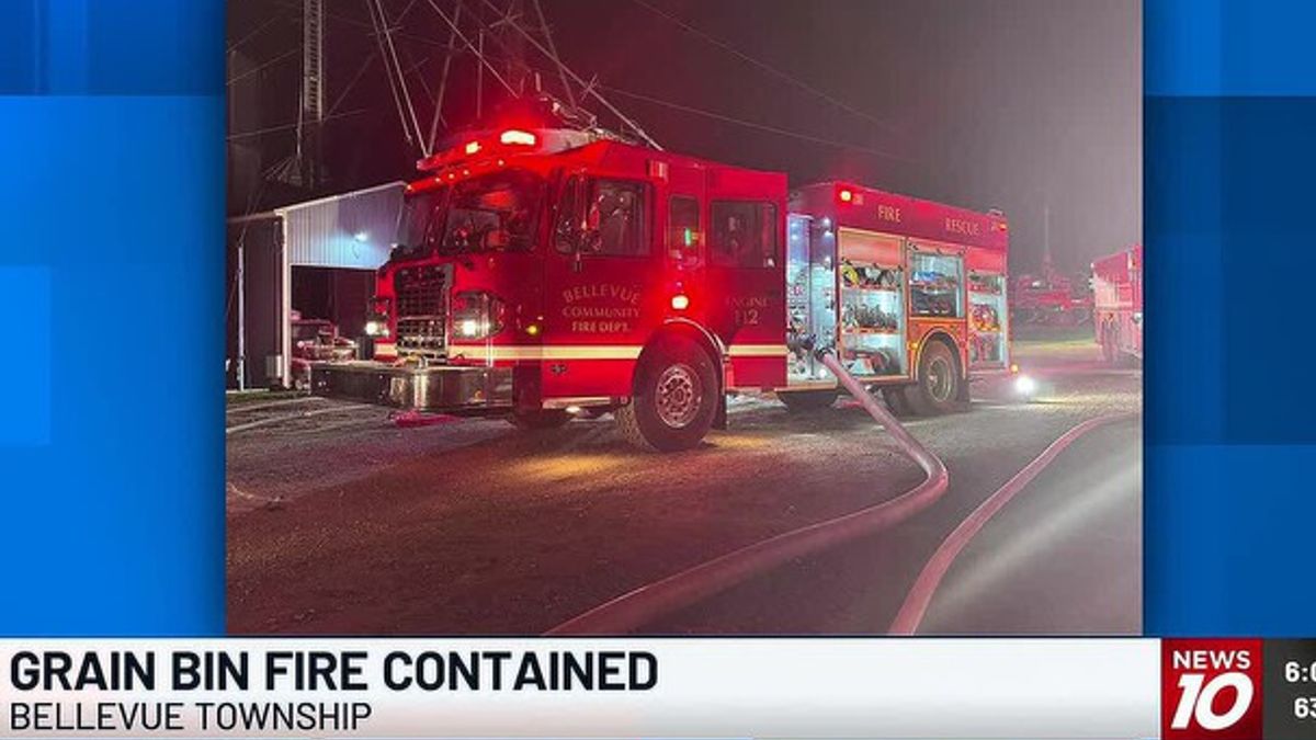 Bellevue Township grain bin fire contained to one structure | Haystack News