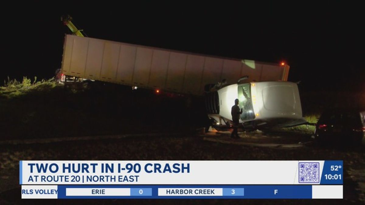 Tractor trailer rolls down embankment on I-90 | Haystack News