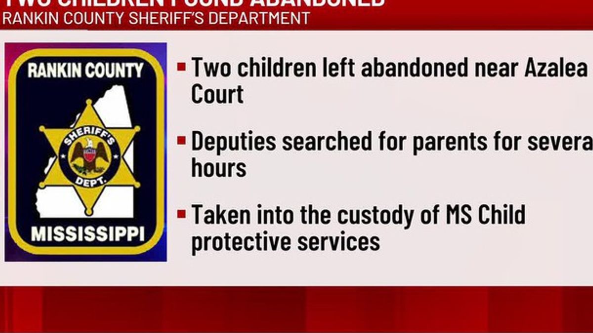 Parents questioned after two children found abandoned in Rankin County ...
